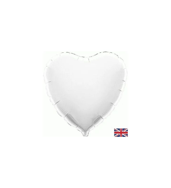 18" White Heart Oaktree Foil Balloon