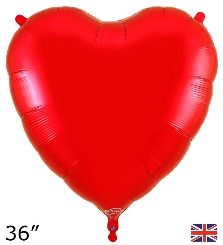 36" Oaktree Heart Red Foil Balloon