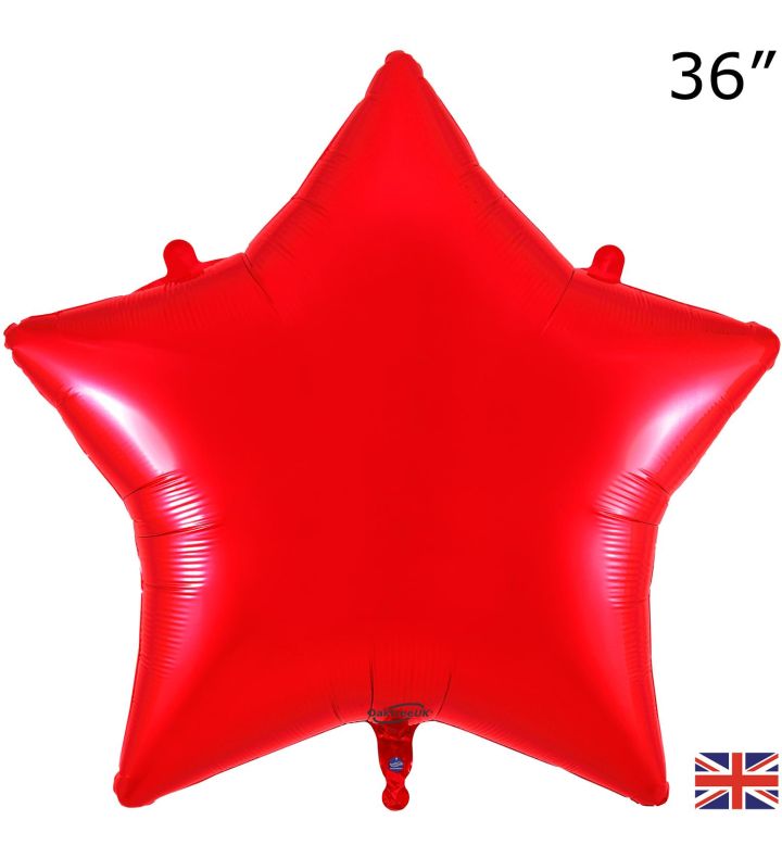 36" Oaktree Star Red Foil Balloon