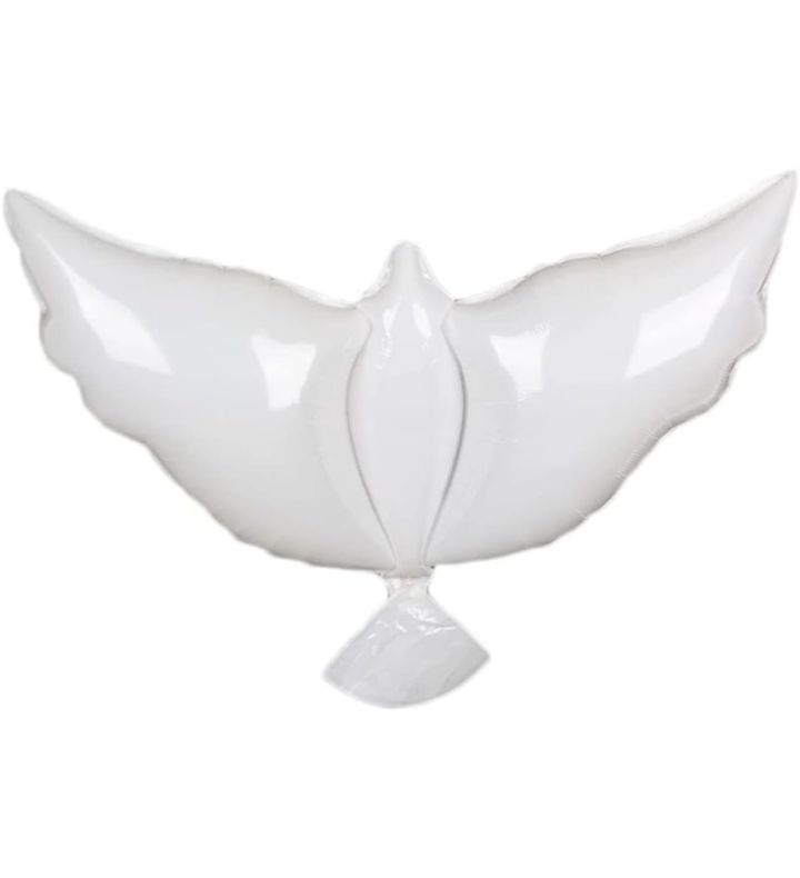 36" White Dove Plain Foil Balloon