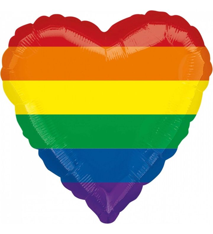 18" Rainbow Heart Foil Balloon