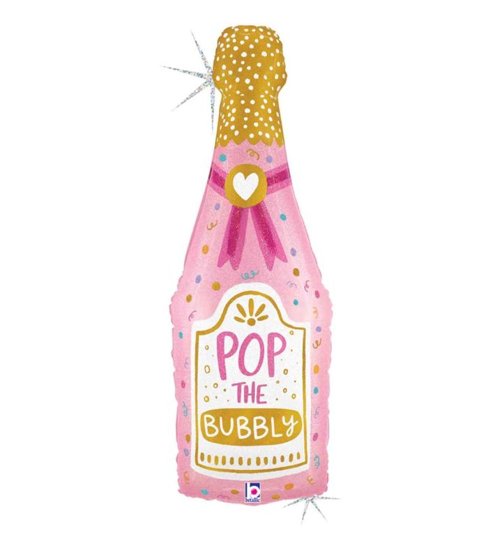 37" Bubbly Champagne Bottle Foil Balloon
