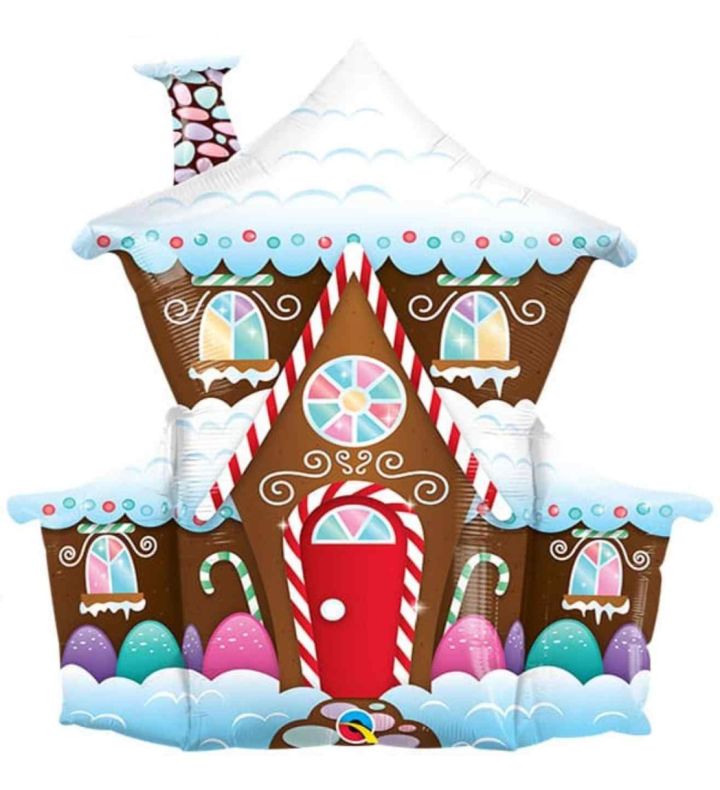 37" Gingerbread House Foil Balloon