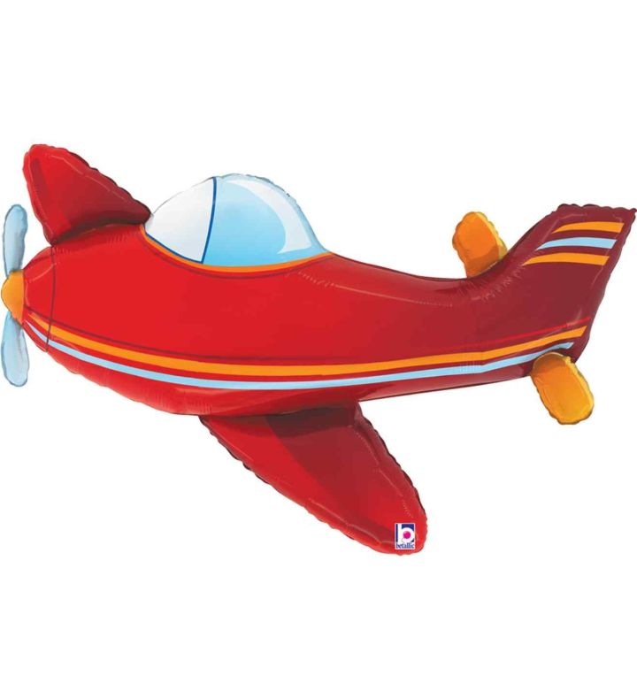 37" Red  Airplane Foil Balloon