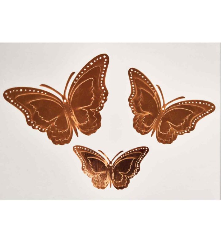 3D Rose Gold Butterfly Decoration