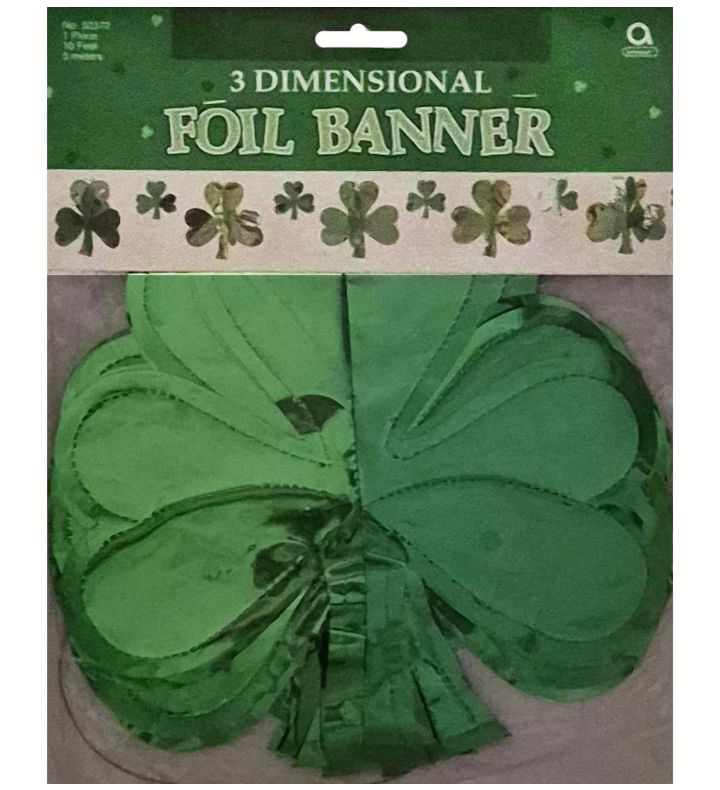 3m Shamrock Foil Banner Green Amsacn