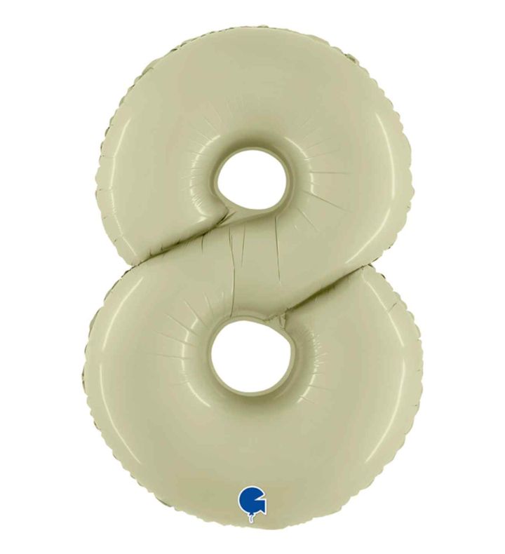 40" Grabo Satin Olive Green Number  8 Foil Balloon