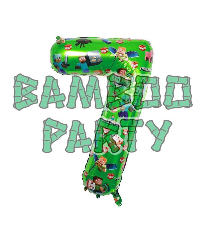 40" Number 7 Green Gaming Foil Balloon
