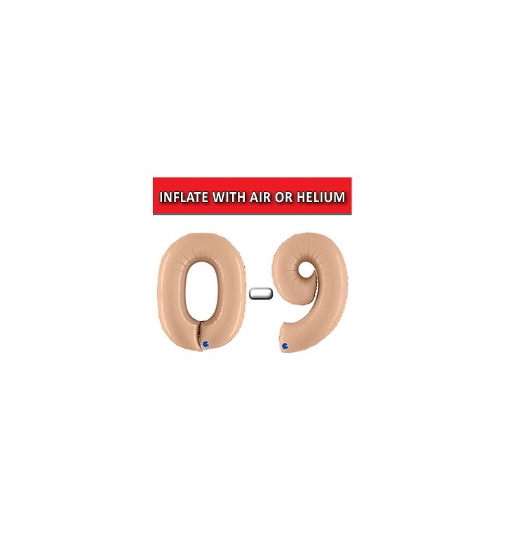40" Satin Nude Numbers Grabo Foil Balloons