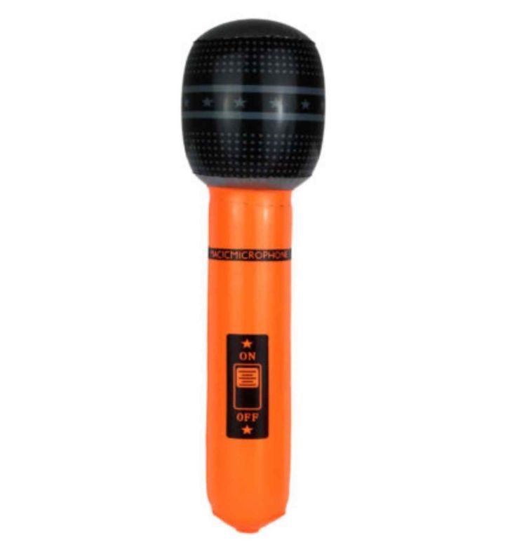 40cm Inflatable Microphone Neon Orange
