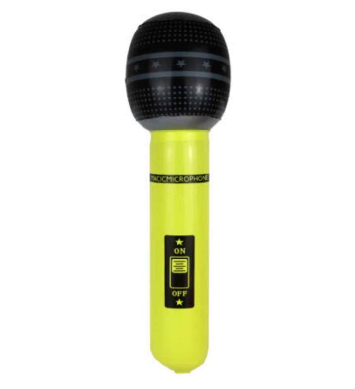 40cm Inflatable Microphone Neon Yellow