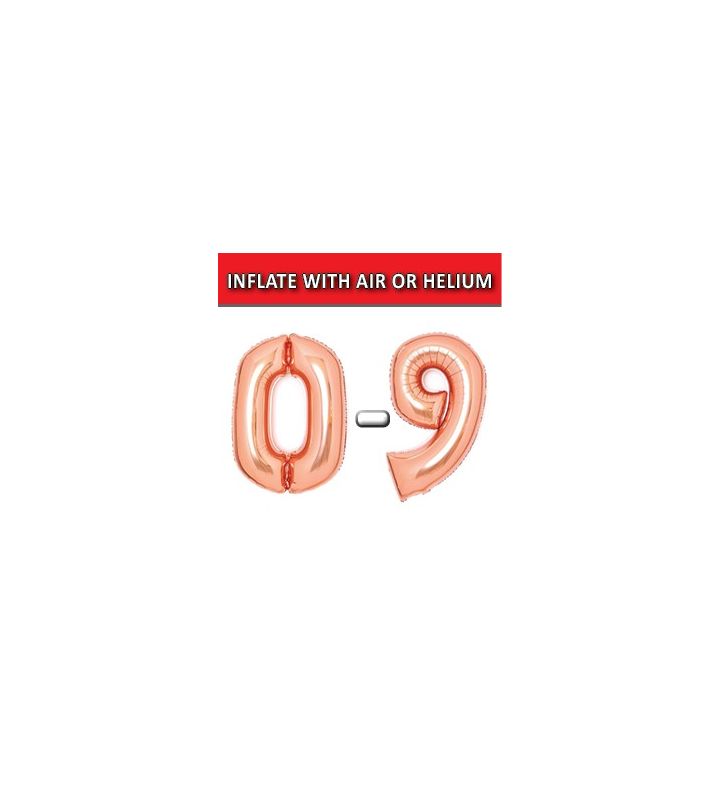 34" Rose Gold Numbers Amscan Foil Balloons