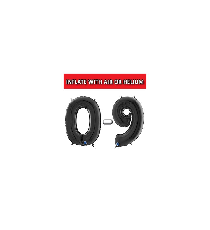 40" Black Numbers Grabo Foil Balloons