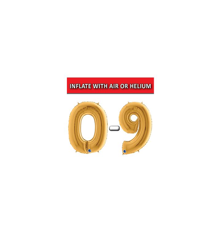 40" Gold Gloss Numbers Grabo Foil Balloons