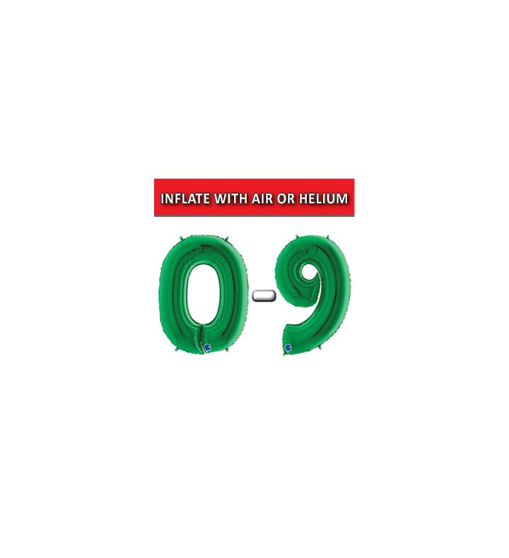 40" Green Numbers Grabo Foil Balloons