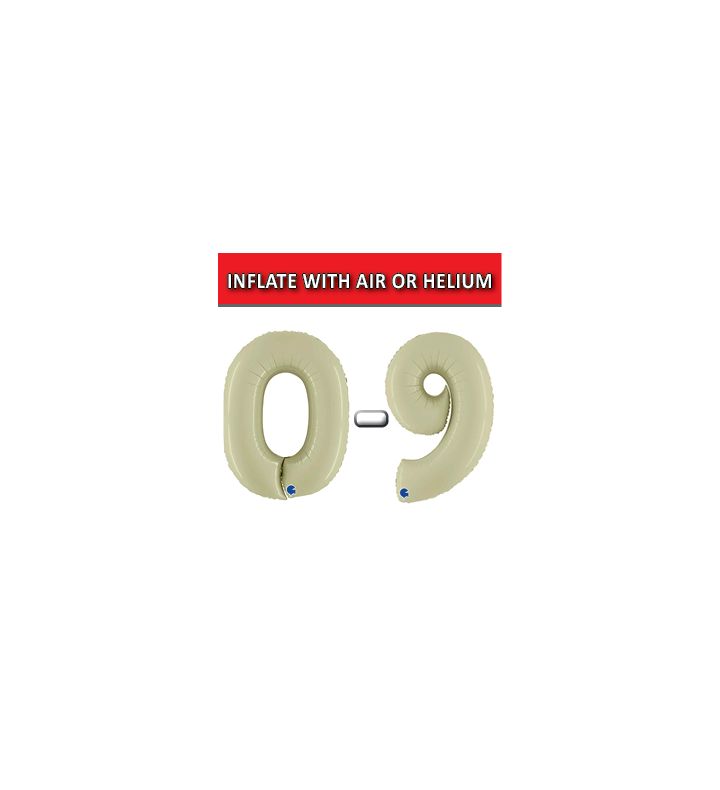 40" Satin Olive Green Numbers Grabo Foil Balloons