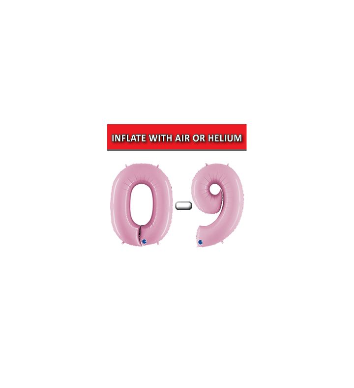 40" Pastel Pink Numbers Grabo Foil Balloons