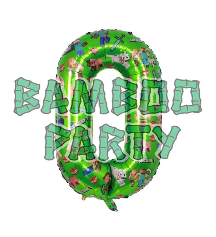 40" Number 0 Green Gaming Foil Balloon
