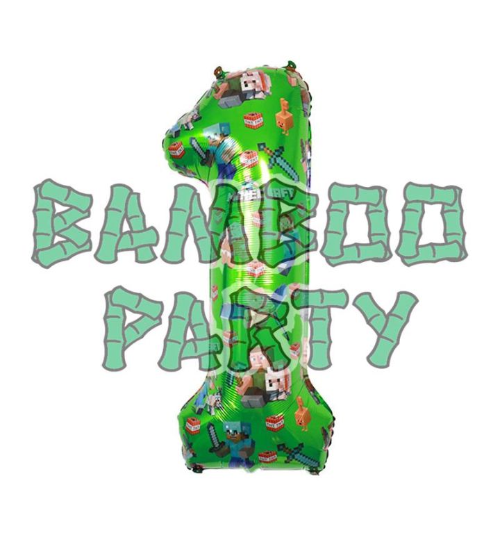 40" Number 1 Green Gaming Foil Balloon