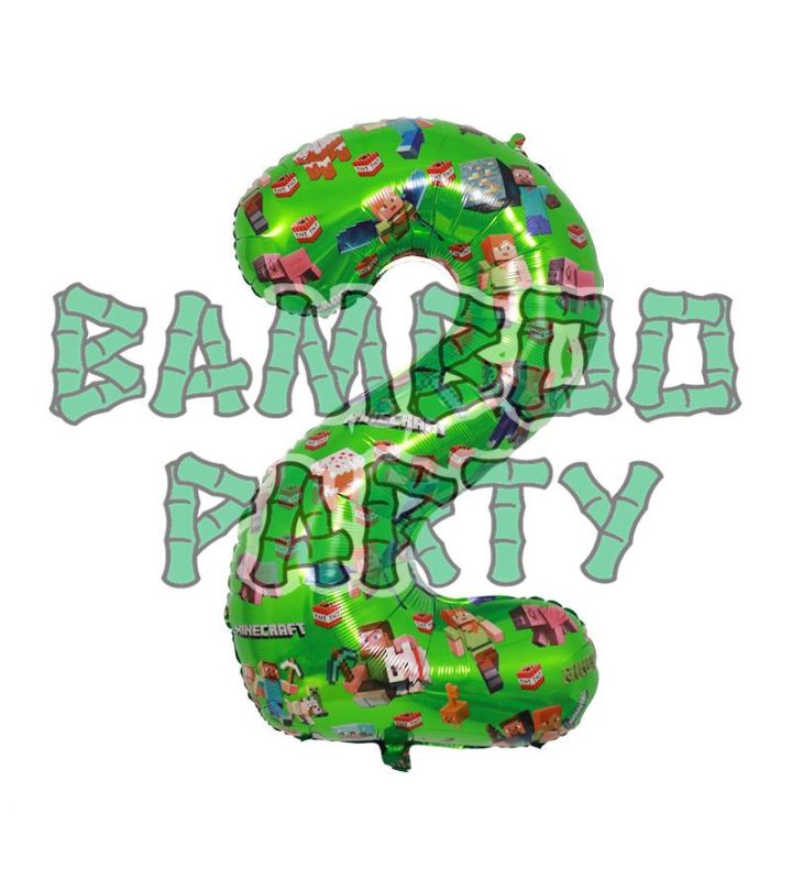 40" Number 2 Green Gaming Foil Balloon