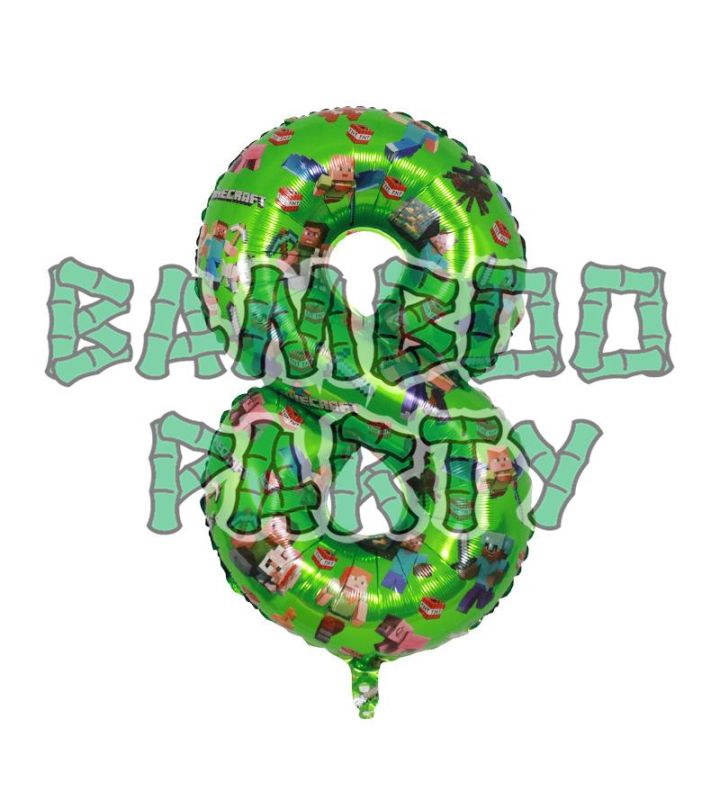 40" Number 8 Green Gaming Foil Balloon