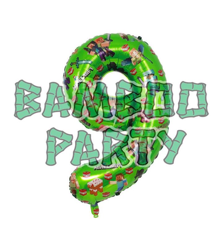 40" Number 9 Green Gaming Foil Balloon