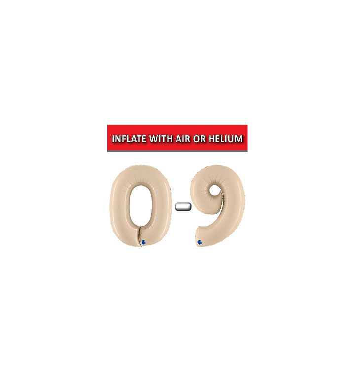 40" Satin Cream Numbers Grabo Foil Balloons