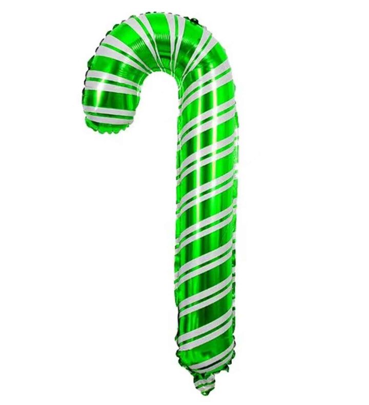 40x85cm Bamboo Party Green/White Candy Cane