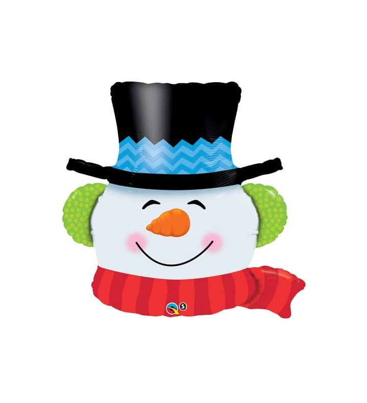 42" Christmas Snowman Head Supershape Foil Balloon