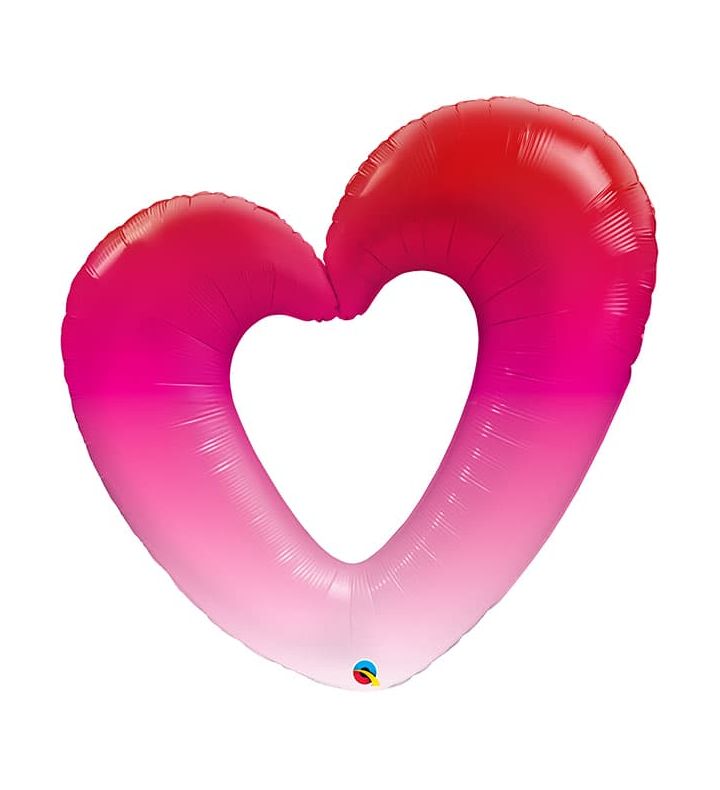 42" Ombre Heart Red Foil Ballon