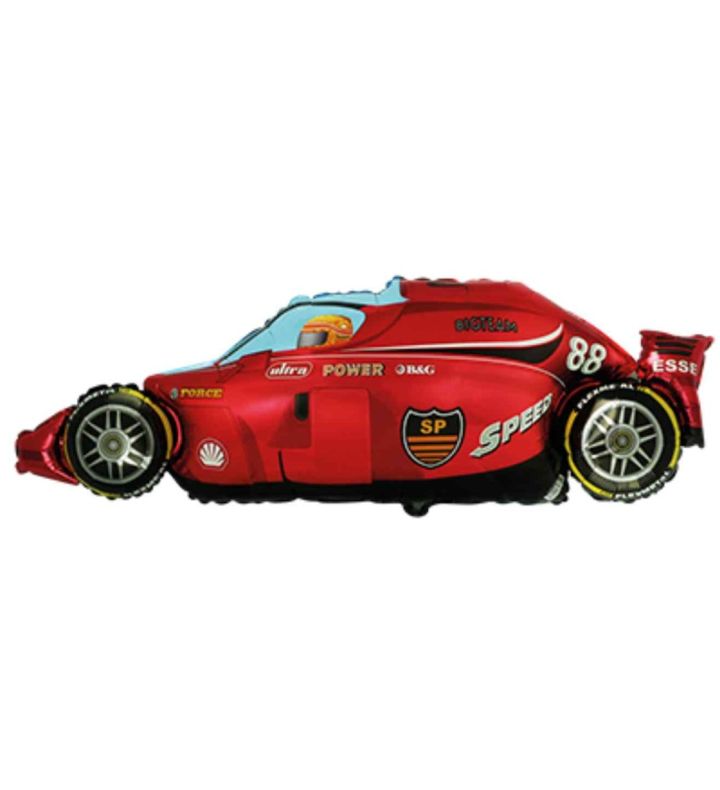 43" Formula Racing Car Red Foil Balloon