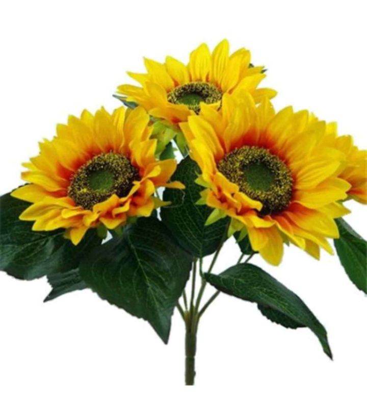 44cm Large Sunflower Bush (5 Heads) Yellow