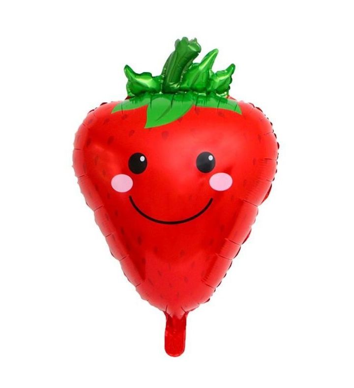 48cm x 70cm Strawberry Red Smiling Foil Balloon