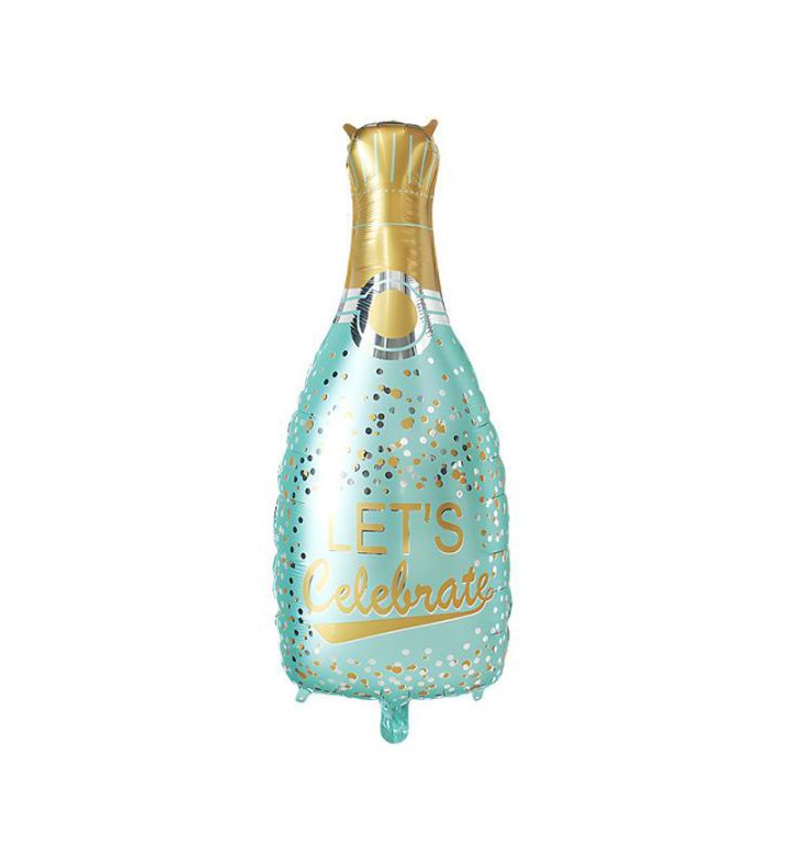 48cm x 98cm Blue Champagne Bottle Let's Celebrate Foil Balloon