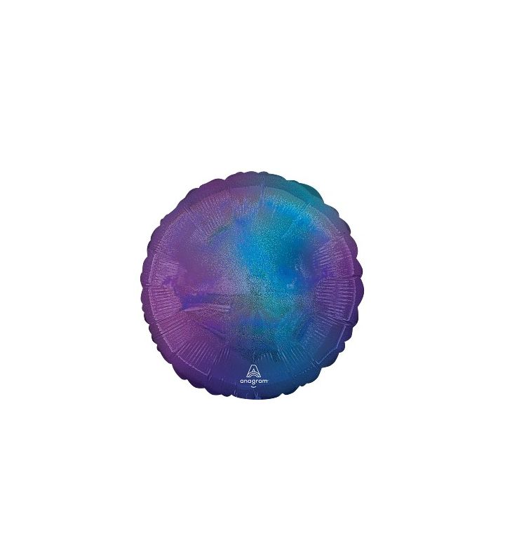 18" Anagram Round Holographic Purple Ombre Foil Balloon