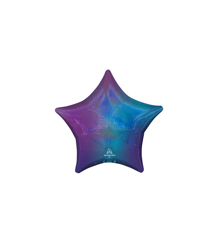 18" Anagram Star Holographic Purple Ombre Foil Balloon