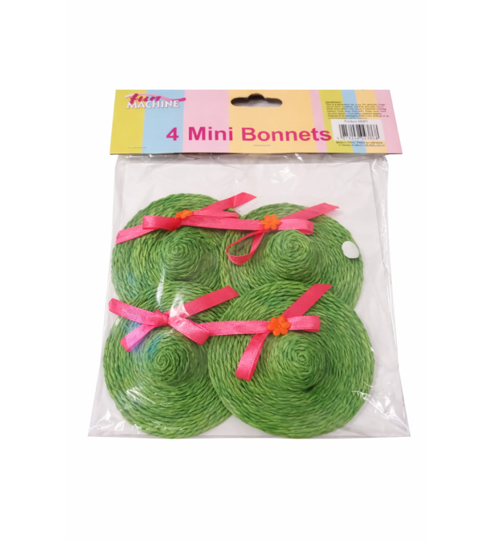 4 Mini Easter Green Bonnets