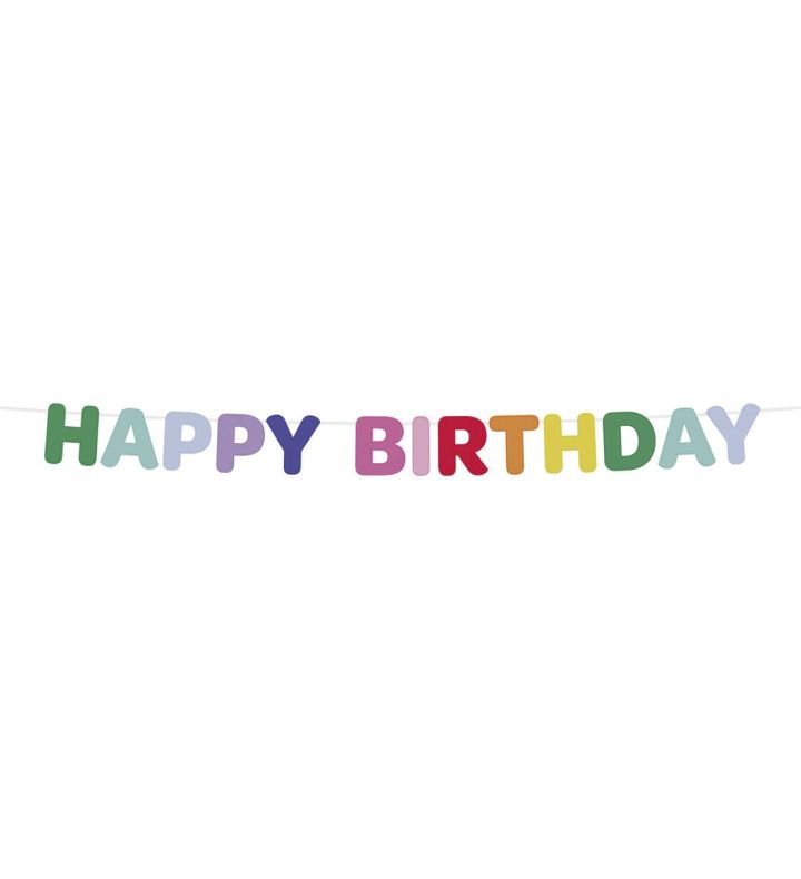 4m Happy Birthday Banner Multicoloured Felt