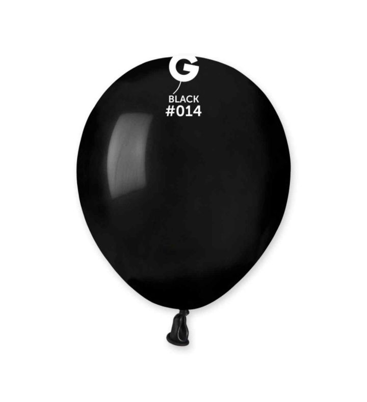 5" Gemar Black 014 Latex Balloons 50ct