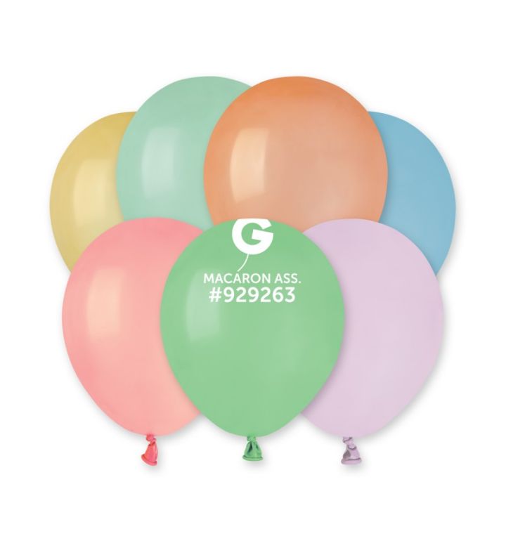 5" Gemar Macaron Assorted Latex Balloons 50ct
