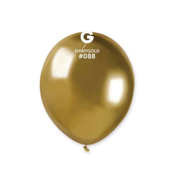 5" Gemar Shiny Gold 088 Latex Balloons 50ct