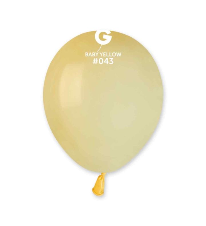 5" Gemar Baby Yellow 043 Latex Balloons 50ct