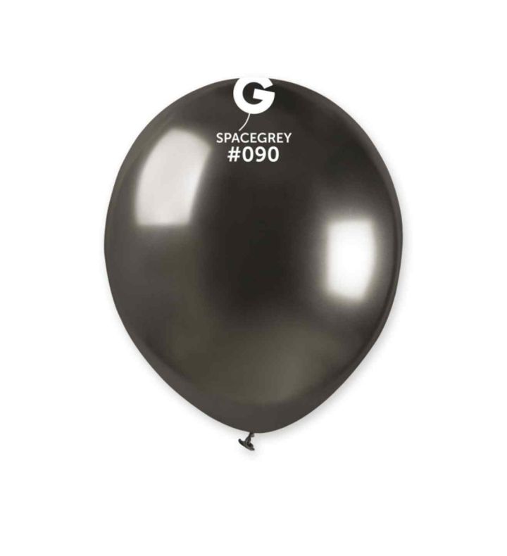 5" Gemar Shiny Space Grey 090 Latex Balloons 50ct