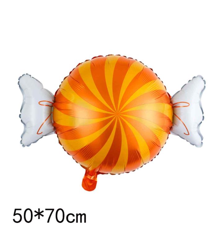 50cm Bamboo Party Gold / Yellow Candy Swirl Foil Balloon