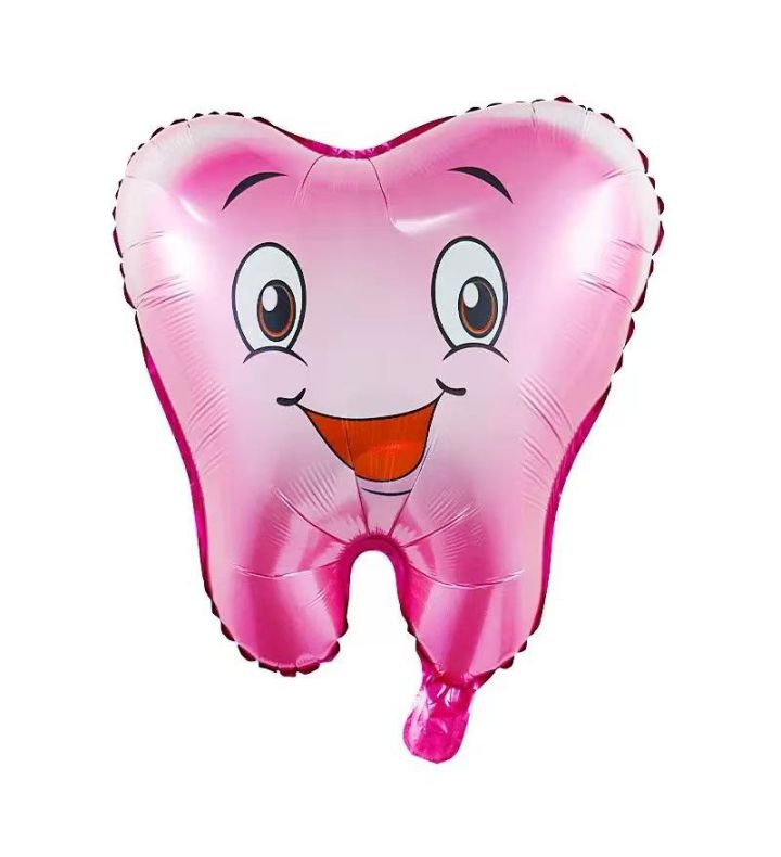 50cm x 56cm Pink Tooth Foil Balloon