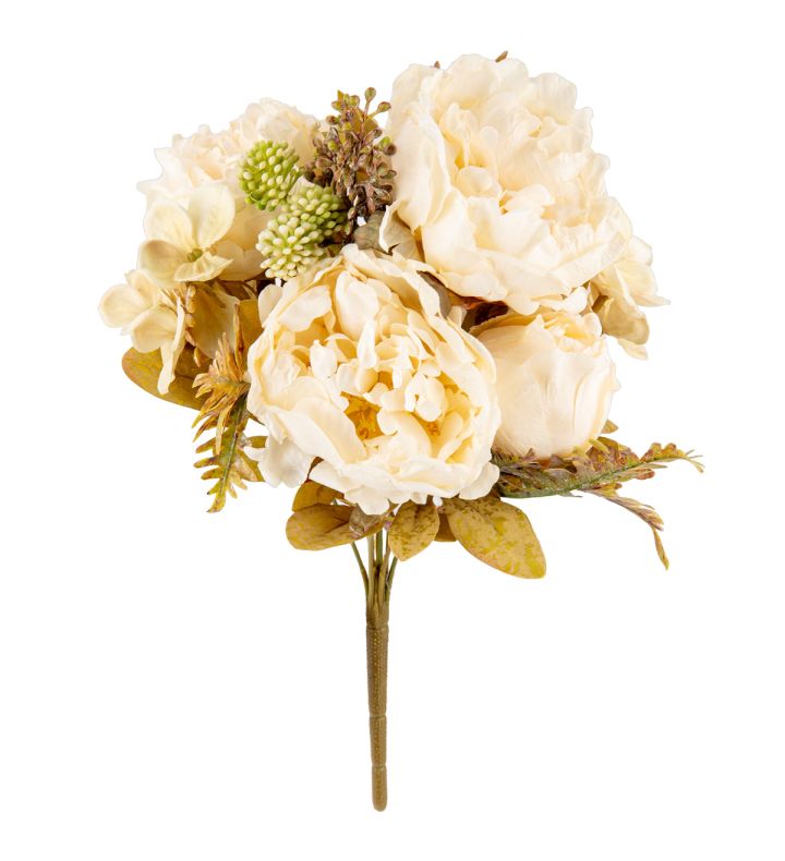 Peony Bouquet Vintage Linen White