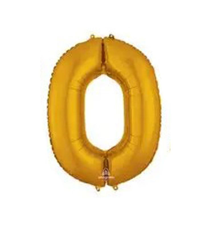 53" Gold Number 0 Anagram Foil Balloon