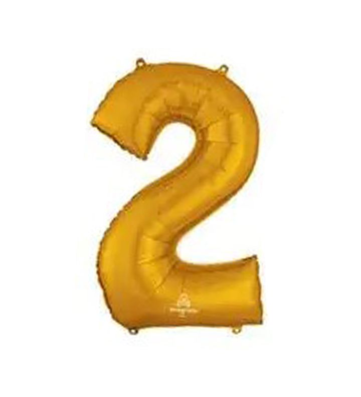 53" Gold Number 2 Anagram Foil Balloon