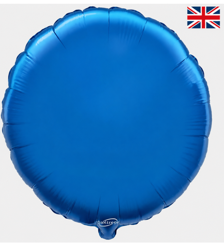 18" Oaktree Round Blue Unpackaged Foil Balloon