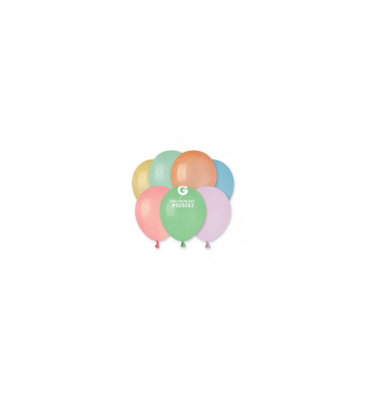 5" Gemar Macaron Assorted Latex Balloons 50ct